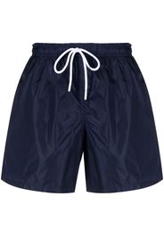 Fay striped-edge drawstring-waist swim shorts - Blu