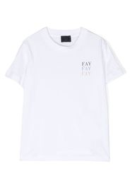 Fay Kids logo-print cotton T-shirt - Bianco