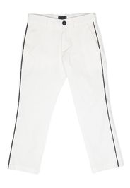 Fay Kids side-stripe cotton trousers - Bianco