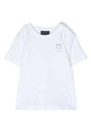 Fay Kids logo-print cotton T-shirt - Bianco