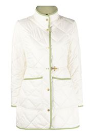 Fay quilted single-breasted coat - Bianco