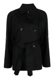 Fay double-breasted short trench coat - Nero