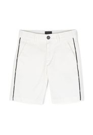 Fay Kids logo-stripe chino shorts - Bianco