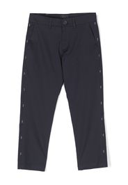 Fay Kids logo-tape straight-leg trousers - Blu