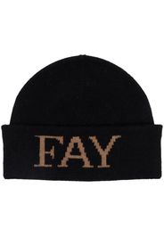 Fay Berretto con logo jacquard - Nero