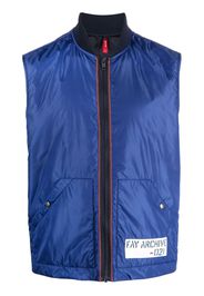 Fay logo-detail gilet jacket - Blu