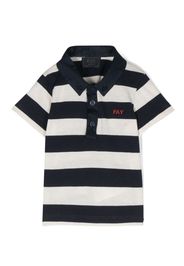 Fay Kids embroidered-logo striped polo shirt - Blu