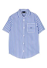 Fay Kids stripe-print short-sleeve shirt - Blu