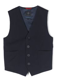 Fay Kids V-neck button-up waistcoat - Blu