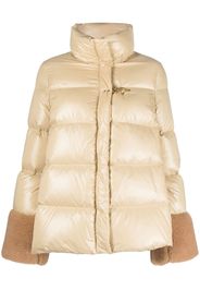 Fay contrast-cuffs quilted jacket - Toni neutri