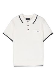 Fay Kids logo-embroidered polo jumper - Bianco