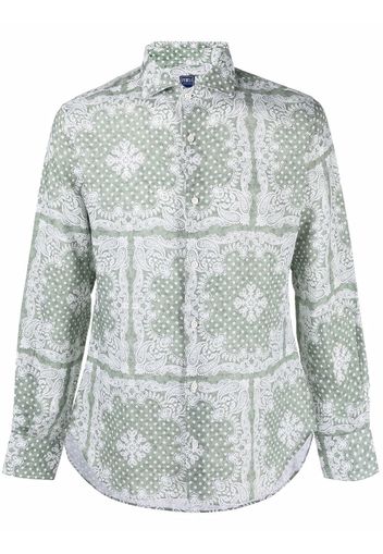 Fedeli paisley button-down shirt - Verde