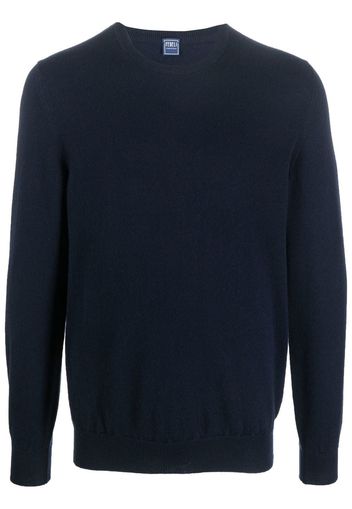 Fedeli round-neck fine-knit jumper - Blu