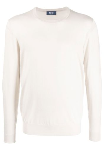 Fedeli round-neck fine-knit jumper - Toni neutri