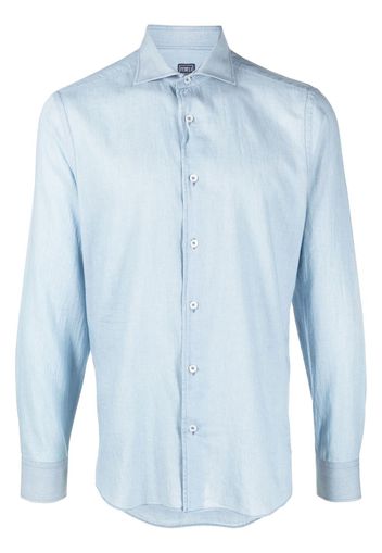 Fedeli poplin long-sleeve shirt - Blu