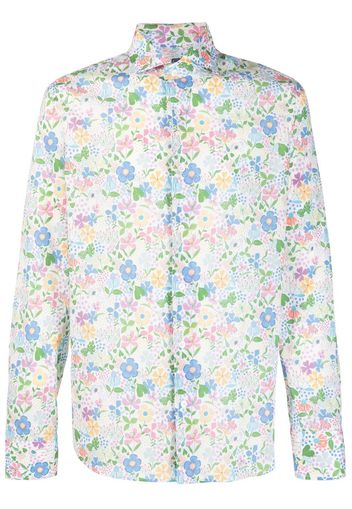 Fedeli floral-print cotton shirt - Bianco