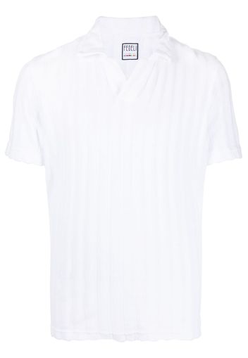 Fedeli wide-ribbed polo shirt - Bianco