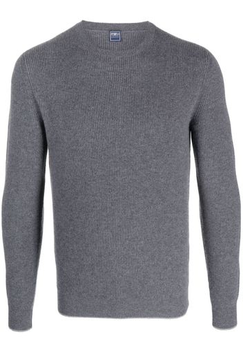 Fedeli crew-neck ribbed cashmere jumper - Grigio