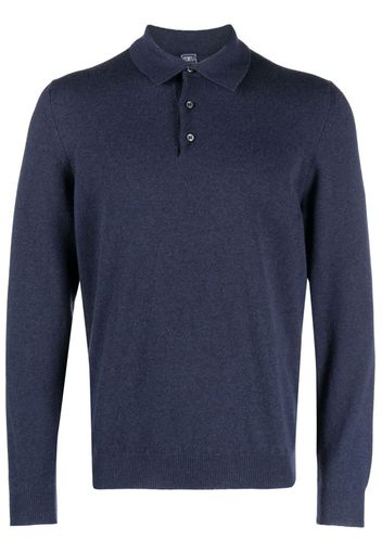 Fedeli long-sleeved cashmere polo shirt - Blu