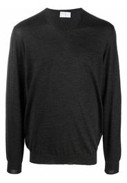 Fedeli V-neck virgin wool jumper - Nero