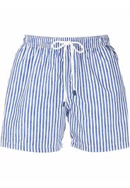 Fedeli stripe-print drawstring-waist swim shorts - Bianco