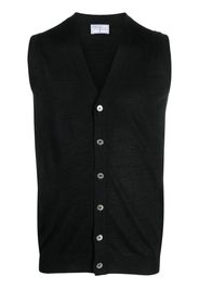 Fedeli V-neck sleeveless virgin-wool cardigan - Nero