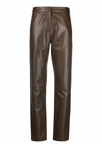 Federica Tosi straight-leg leather trousers - Verde