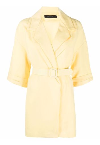 Federica Tosi belted linen-blend jacket - Giallo