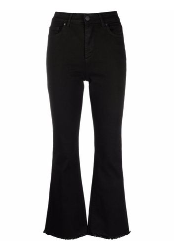 Federica Tosi flared raw-cut hem trousers - Nero