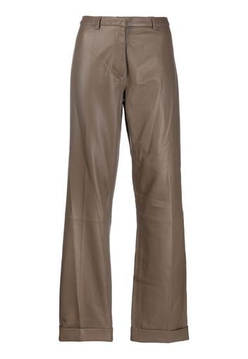 Federica Tosi flared leather trousers - Grigio