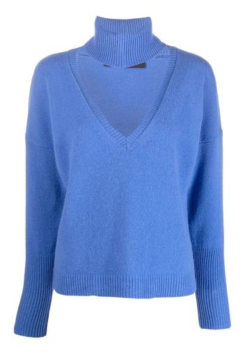 Federica Tosi detachable-collar V-neck jumper - Blu