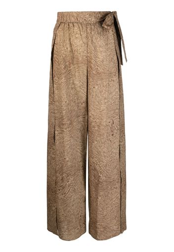 Federica Tosi wrap-style wide-leg trousers - Marrone