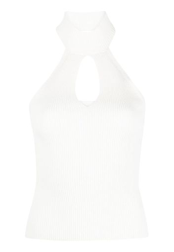 Federica Tosi halterneck ribbed knit top - Toni neutri