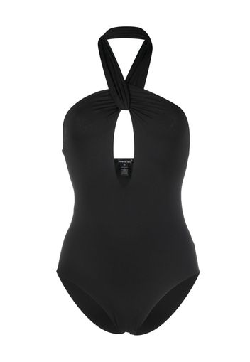 Federica Tosi cut-out halterneck swimsuit - Nero