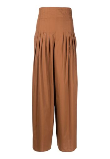 Federica Tosi high-waisted palazzo trousers - Marrone