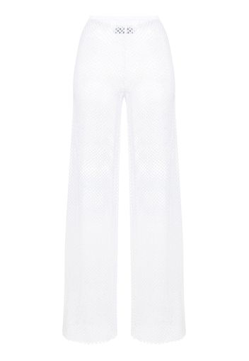 Federica Tosi high-waisted pointelle-knit trousers - Bianco