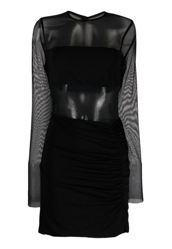 Federica Tosi ruched semi-sheer minidress - Nero