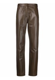 Federica Tosi straight-leg leather trousers - Verde