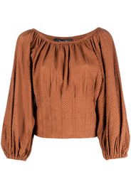 Federica Tosi off-shoulder long-sleeved blouse - Marrone