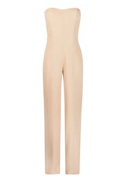 Federica Tosi sweetheart strapless jumpsuit - Marrone