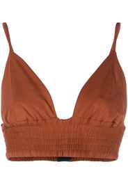 Federica Tosi triangle-cup shirred top - Marrone