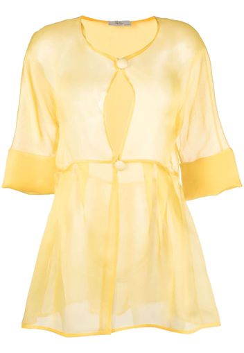 Fely Campo Giacca semi trasparente con peplum - Giallo