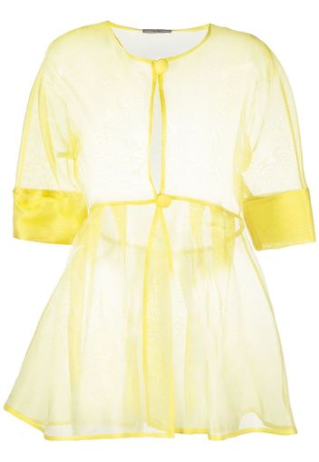 Fely Campo Giacca semi trasparente con peplum - Giallo