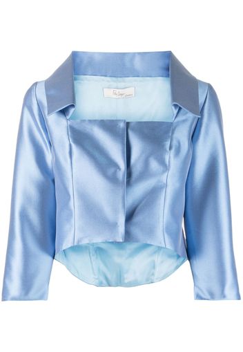 Fely Campo satin-finish cropped jacket - Blu