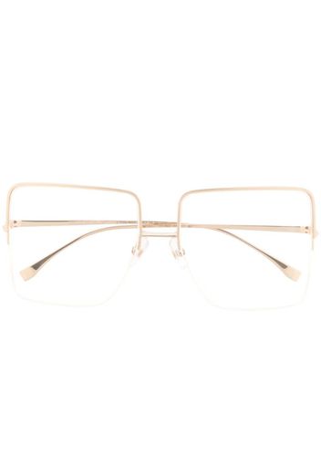 half-rim square frame glasses