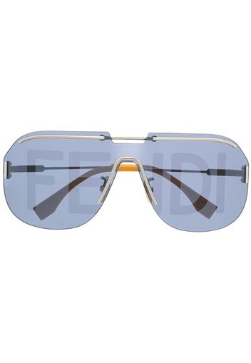 logo-lens aviator sunglasses