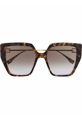 Fendi Eyewear Occhiali da sole tartarugati - Marrone