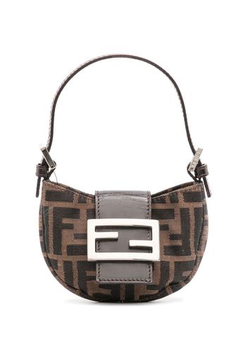 Fendi Pre-Owned Borsa a mano mini con placca Zucca FF anni '90-2000 - Nero