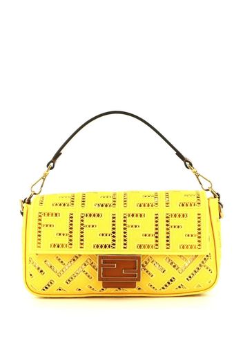 Fendi Pre-Owned 2020s Baguette embroidered shoulder bag - Giallo