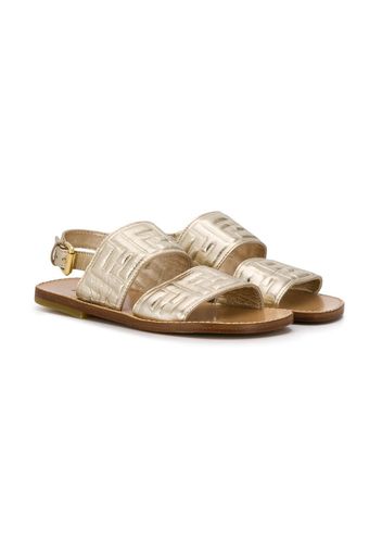 embossed logo sandals